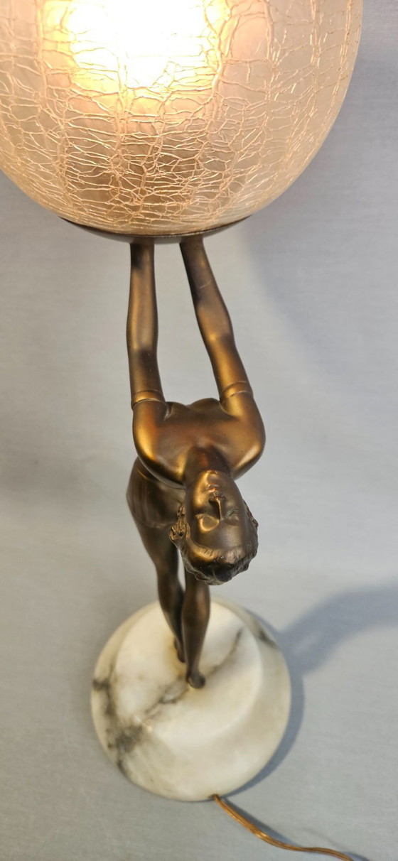 Image 1 of Table lamp - Patinated bronze-colored metal - Table lamp 'Dancer'