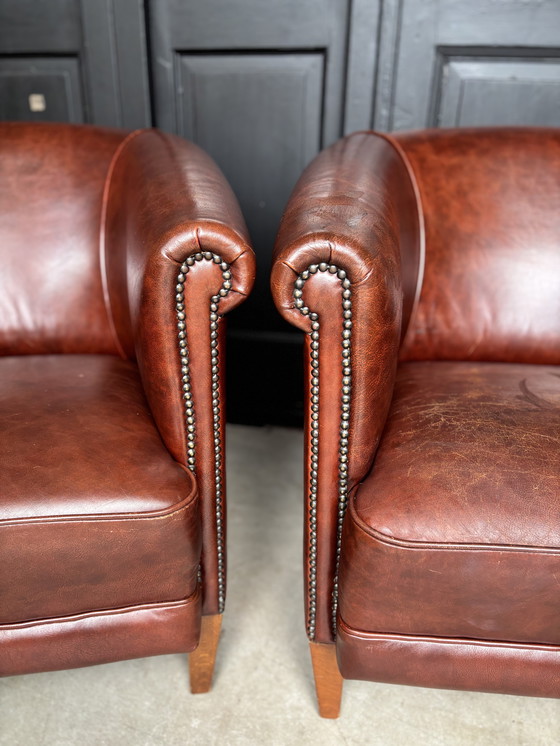 Image 1 of Ensemble de fauteuils club en peau de mouton