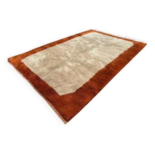Terracotta and beige Moroccan Mrirt rug 340x230 cm – framed pattern