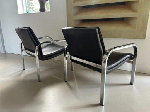 Set Van 2 Vintage Sitag Swissform Lounge Fauteuils