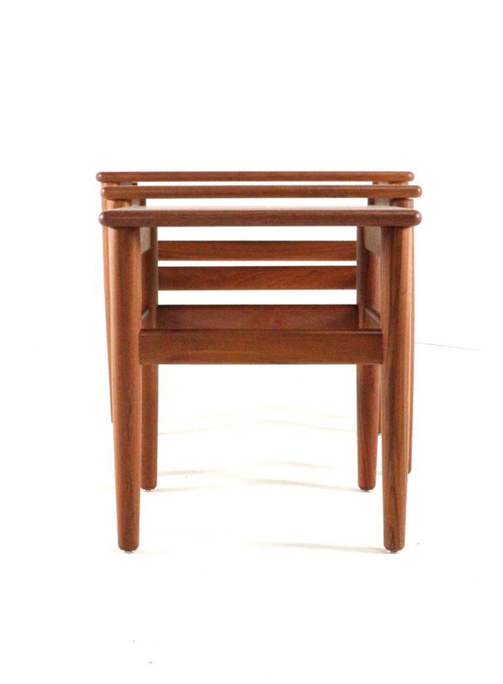 Set of 3 Danish Nesting Tables Side Tables Solid Teak Vintage Restored – Wood (photo 6 of 19)