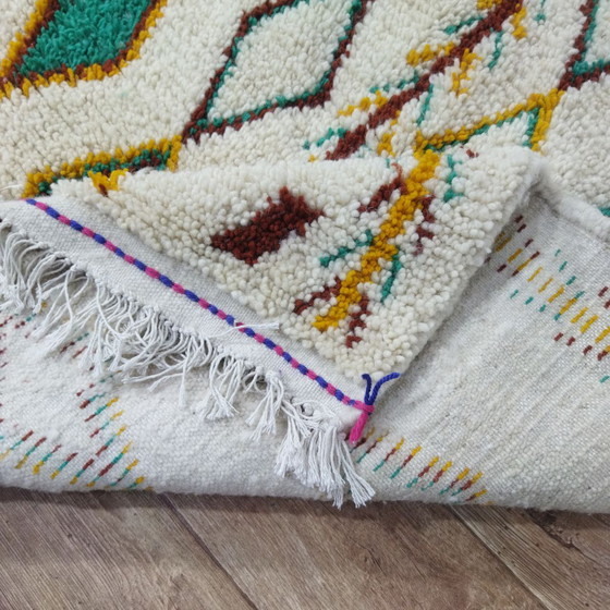 Image 1 of Handmade Moroccan Berber Wool Carpet - Tapis Berbère Marocain En Laine Fait Main