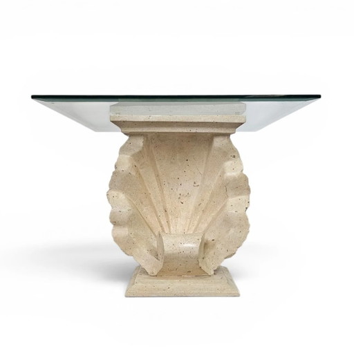 Magnussen Ponte mactan shell-shaped console or table base with original glass top