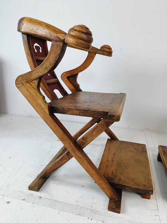 Zeldzame Aziatische troonstoelen – Fauteuils, Wood (photo 9 of 10)