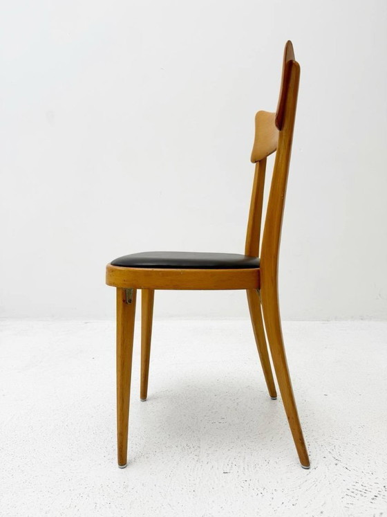 Image 1 of Ensemble de 2 chaises de style Ico Parisi, milieu du siècle.