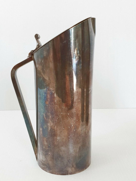 Image 1 of SET OF 3 VINTAGE 1970S SILVER-PLATED METAL PITCHERS, 70S DESIGN, FRANCE