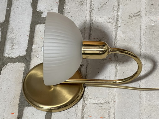 Lampada da parete vintage di design Steinhauer in ottone e vetro di cristallo