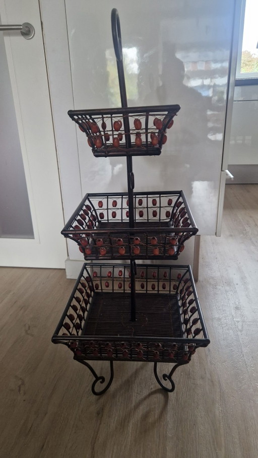 Étagère / corbeille à fruits, 3 niveaux, 91cm haut.