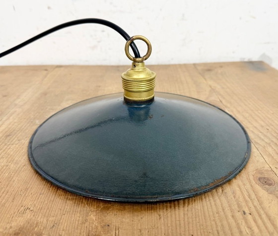 Image 1 of Industrial Dark Blue Enamel Light, 1930s