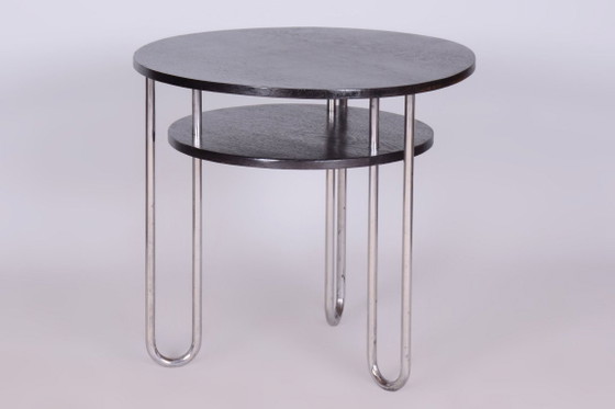 Table basse Bauhaus restaurée, par Marcel Breuer, chrome, chêne, Allemagne, années 1930 – Tables basses, Wood (photo 3 of 8)