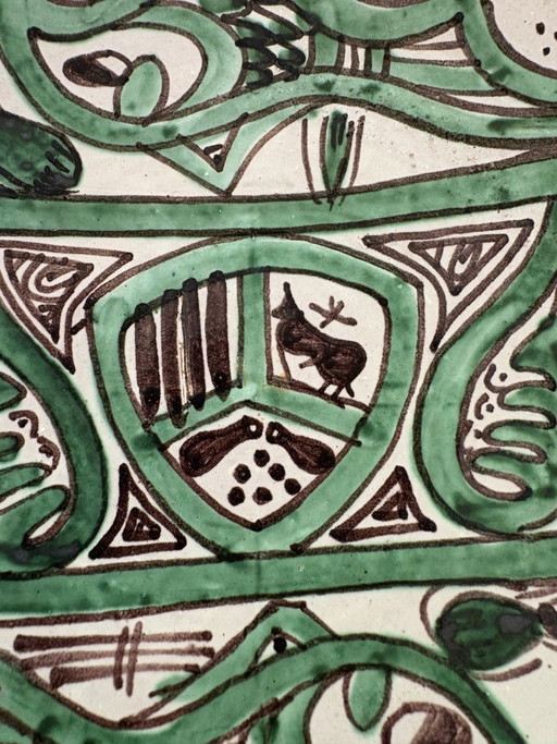 Assiette murale vintage en céramique de Domingo Punter (Teruel, Espagne), années 1960 – schalen, Ceramic (photo 2 of 8)