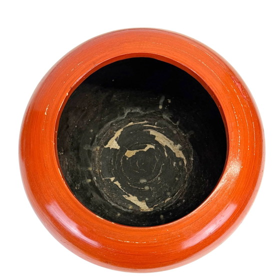 Vaso per zenzero in lacca rosso fuoco antico tornito a mano con coperchio – c. 1900 – Oggetti decorativi, Wood (photo 5 of 7)