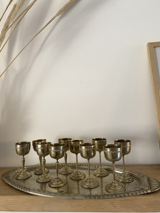 Image 1 of Bicchieri da vodka in acciaio antico