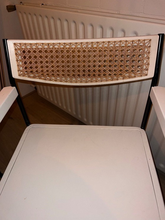 Image 1 of 2 sedie vintage bianche e nere con cinghie