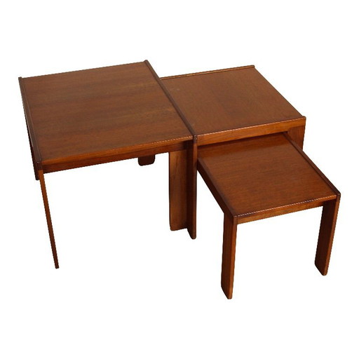 3x tavolini ad incastro modello 777 di afra e tobia scarpa per cassina, 1965