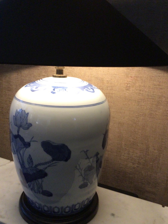 Image 1 of Large Vintage Chinese Lamp Made of Old Ginger Jar