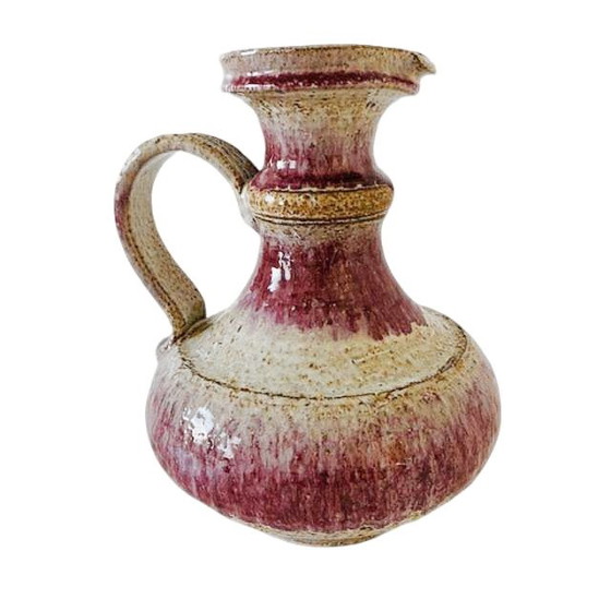 Image 1 of Vintage pink and white ceramic Fat lava style jug