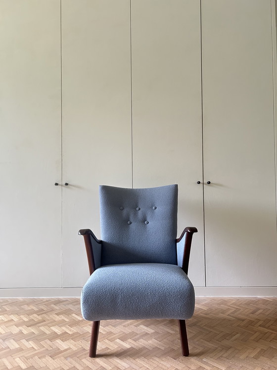 Image 1 of Mid-Century Danish Lounge Chair, Fully Reupholstered 