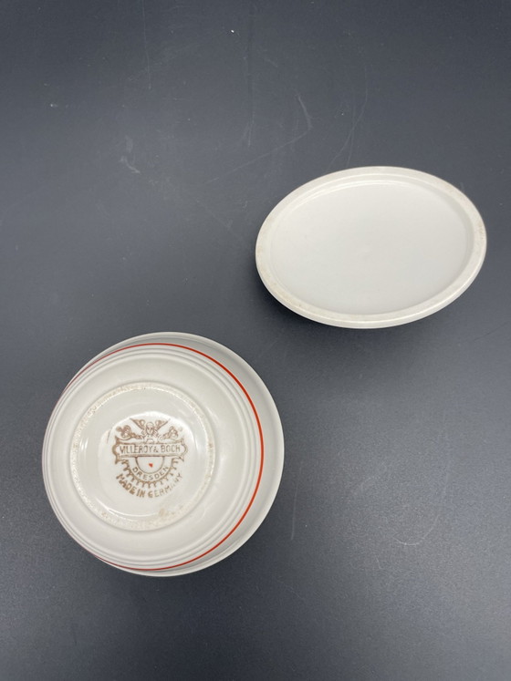 Villeroy & Boch Dresden – Scatola antica con coperchio e pomello rosso, circa 1900 – Accessori da tavola (photo 4 of 7)