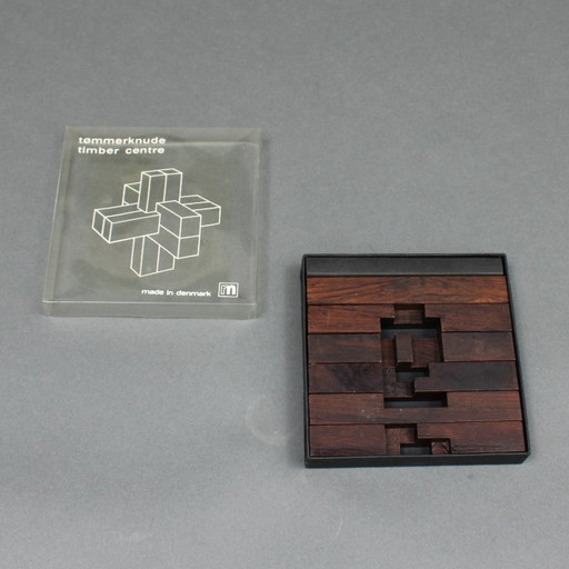 Tommerknude / Timber Centre – Hergestellt in Dänemark – Randers Møbelfabrik – 70er-Jahre – Palisander-Puzzle – Den Permanent