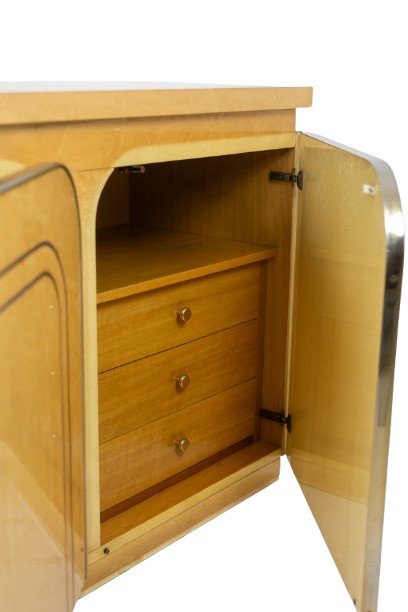 Image 1 of Aparador de madera de abedul de cuatro puertas, década de 1970