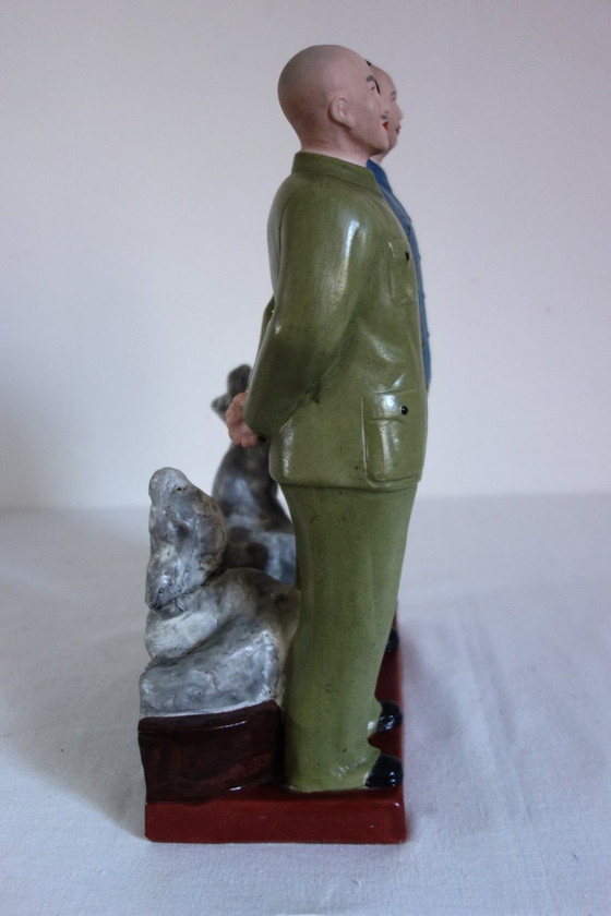 Image 1 of Statue figurine of Mao and General Jinshi, Chinese Cultural Revolution #22