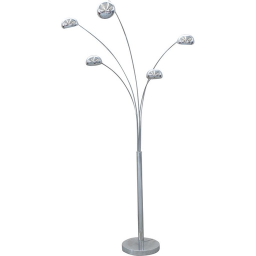 Vintage metal floor lamp with 5 arms, Italy 1970