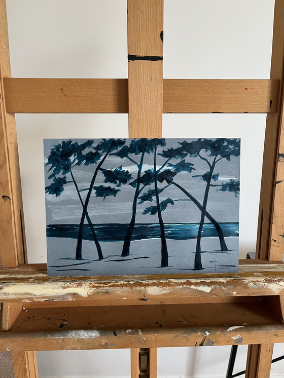 Image 1 of Encre sur papier « blue jean » 250g.  Format 21x30cm