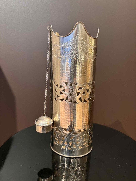 Image 1 of Handmade Moroccan Metal Water Bottle Cover with Stopper