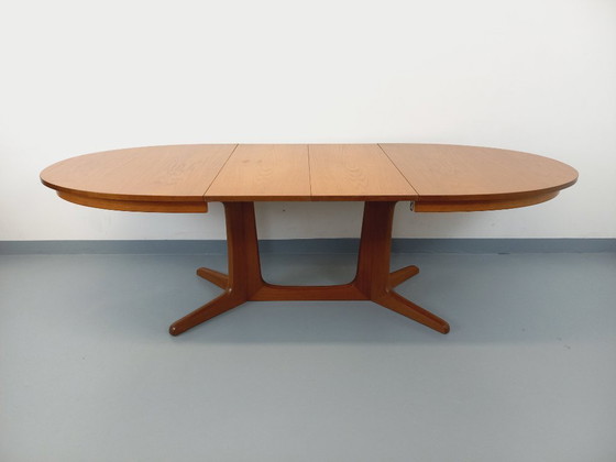 Image 1 of Vintage Baumann oval teak dining table from the 1960s/70s with extensions
