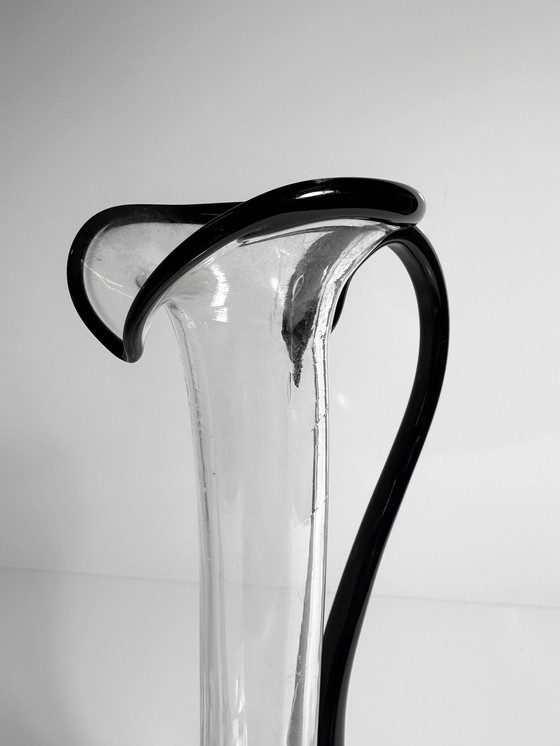 Image 1 of Vintage Murano Vase à anse Fait main 70's 1970's Venise Mid Century Carafe Décanteur