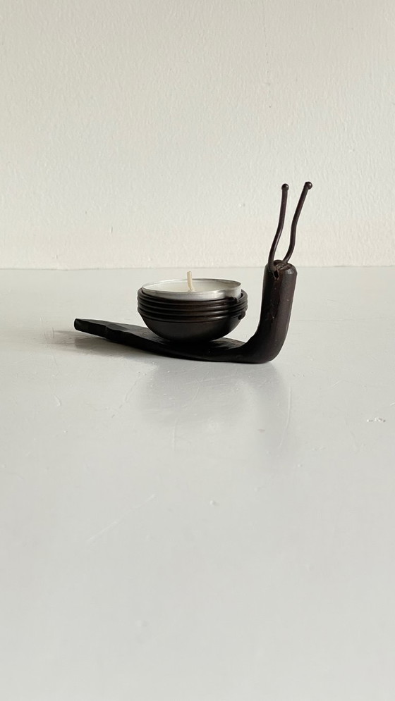 Image 1 of Brutalist Vintage SNAIL Shape Candle Holder