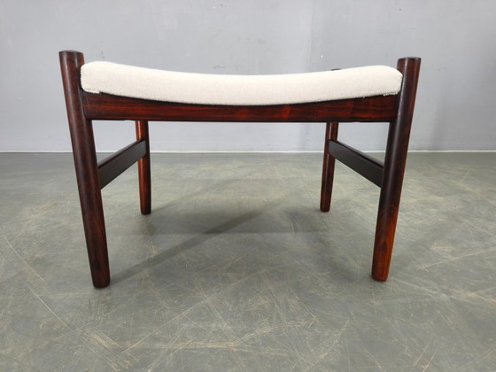 Image 1 of Deense poef van palissanderhout van Spottrup, jaren 60.