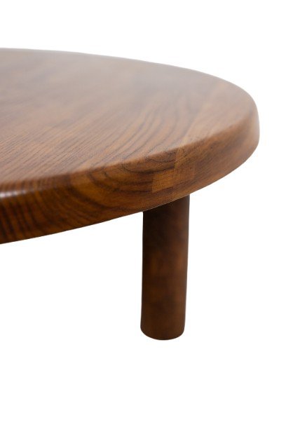 Image 1 of Pierre Chapo. Table basse en orme massif blond. Années 1970.