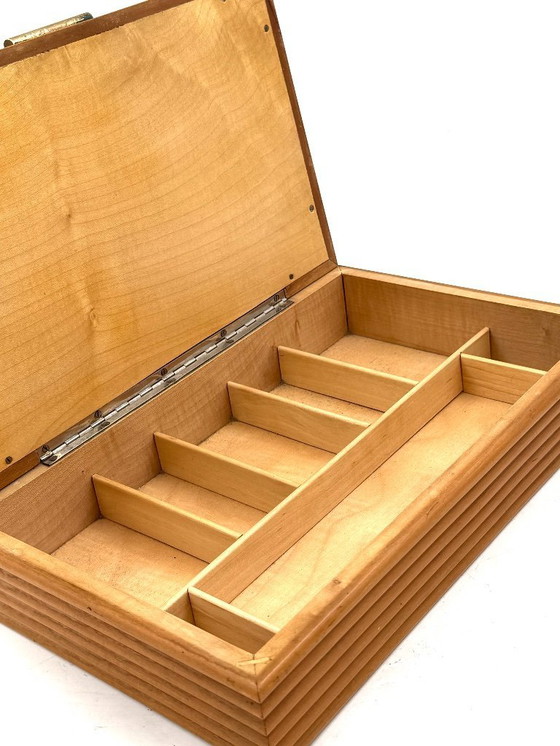 Image 1 of Portagioie di metà secolo in legno grissinato, Fontana Arte Italia 1960