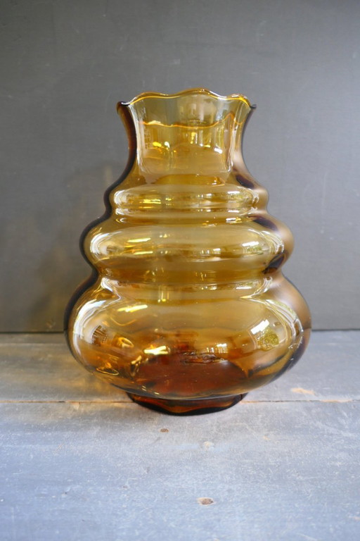 Grande vaso in vetro ambrato Art Déco Doyen