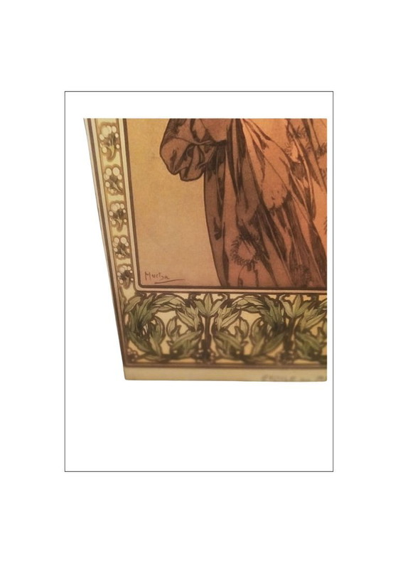 Image 1 of LITHO-KOPIE OP HOUT A.MUCHA ÉTOILE DU MATIN (Ochtendster)