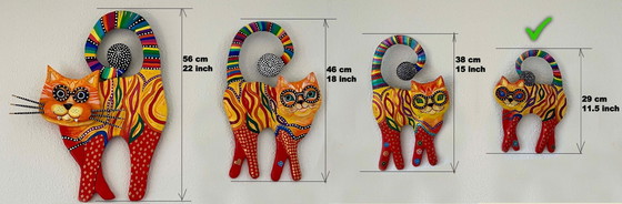 Image 1 of Cat figurine for the wall. Handcrafted by the artist.