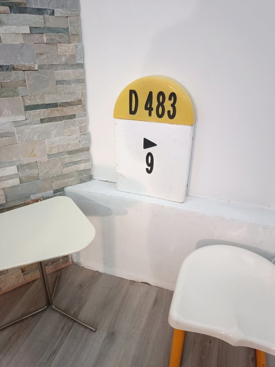 Image 1 of Kilometer marker on a French road, 1990s