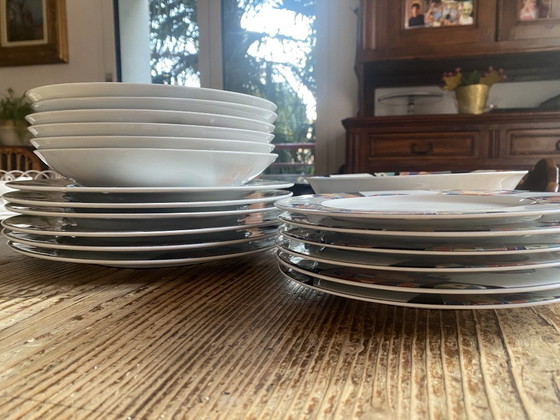 Image 1 of Service de table vintage rare Escenbach, Allemagne, « Living Colours » (19 pièces) - Design Memphis des années 80