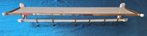 Brass and Perforated Metal Coat and Hat Rack, 1960s
