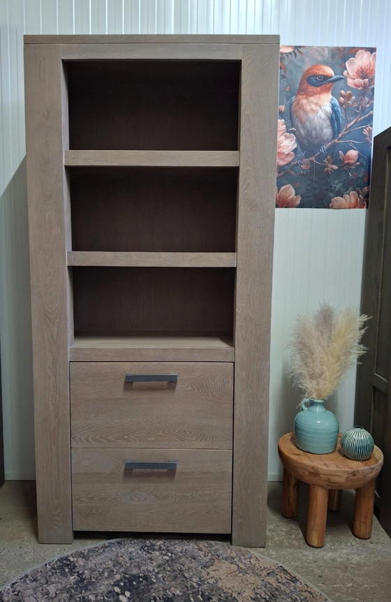 Image 1 of Robuuste eikenhouten boekenkast/opbergkast, nieuw