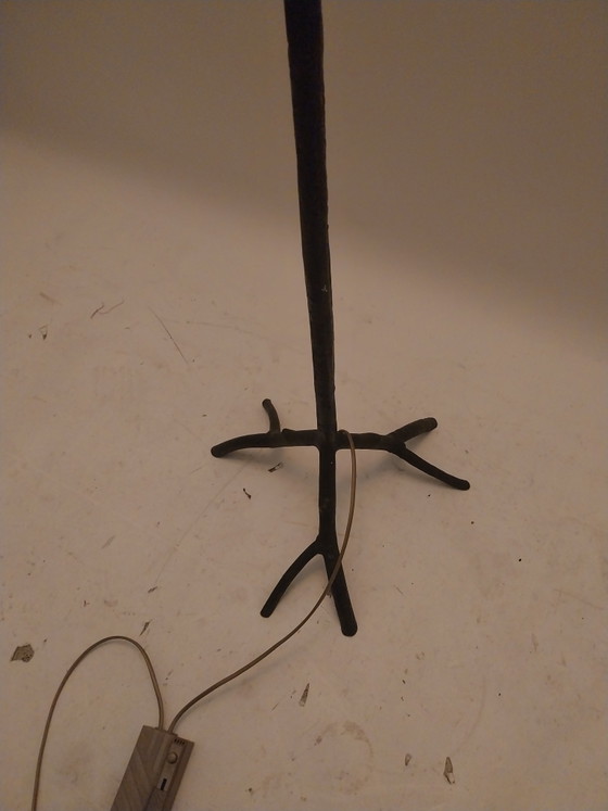 1 X Cast Iron Standing Uplighter With Monkeys 168cm High 1990s – Floor lights, Glass (photo 8 of 9)