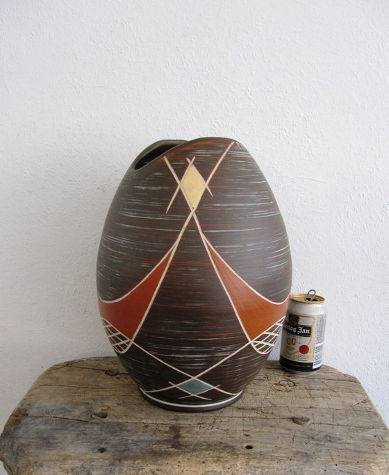 Image 1 of Vase Sawa Keramik Sgraffito-Decor H.M. Muller 1950s