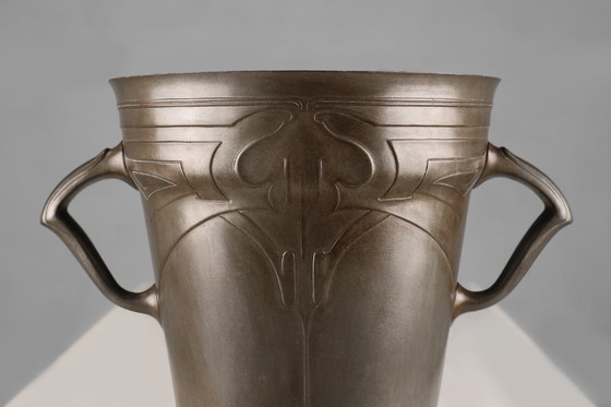 Image 1 of Art Nouveau Stamped Tin Wine or Champagne Cooler, Belgium, 1906