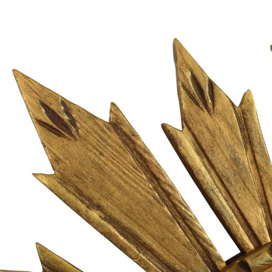 Image 1 of Vintage Wooden Sunburst Sun Mirror