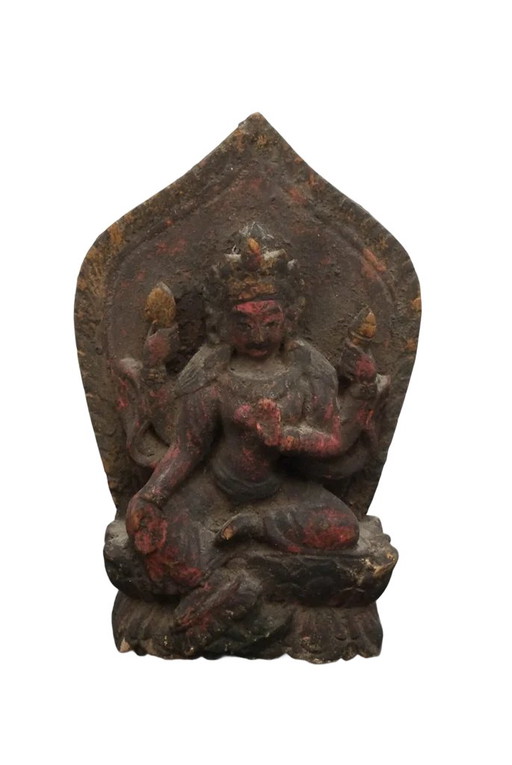 Antike Holz-Tara-Statue – Himalaya, 19. Jahrhundert Museumssammlung Peter Hardt Gallery