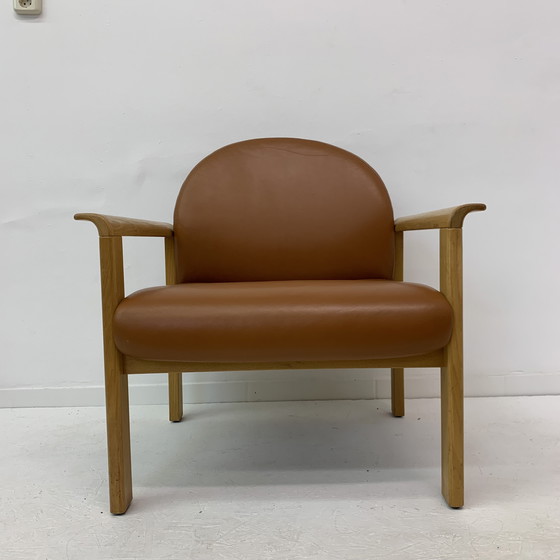 Image 1 of Vintage leren loungestoel, 1970