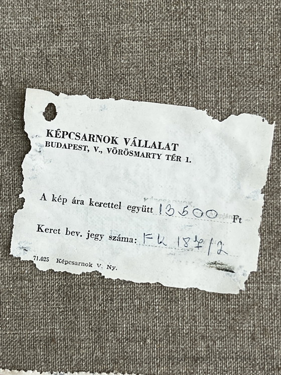 Image 1 of Gabriel Jozsef, Hongrie, paysage à l'huile, avec étiquette de la galerie,