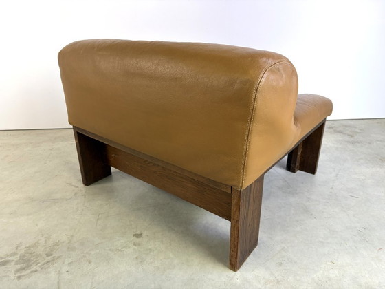 Brutalistischer Ledersessel, 1960er Jahre – Holz (photo 5 of 11)